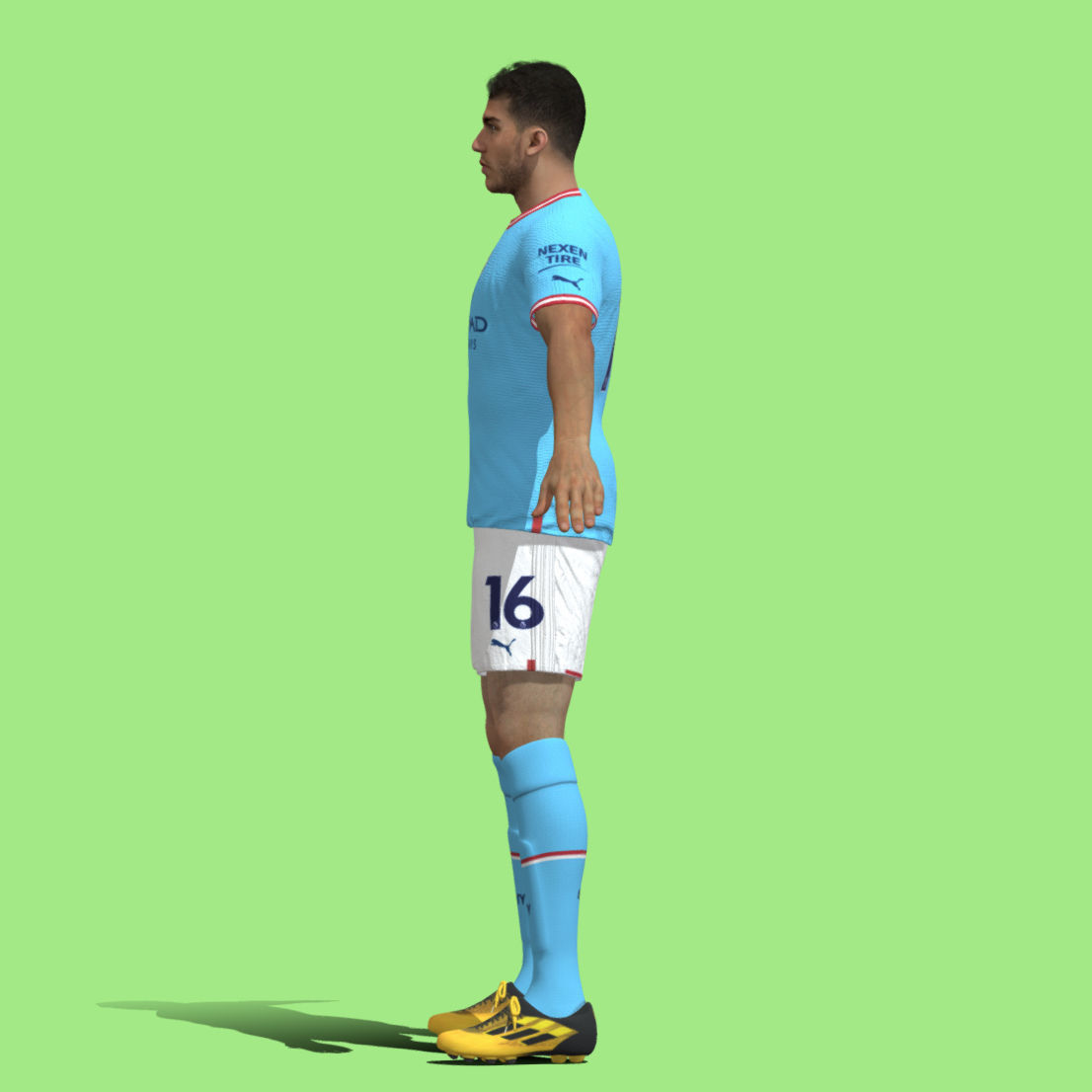 T-Pose Rigged Rodri Manchester City 3D model_5