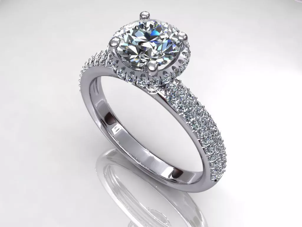 Three Row Wedding Ring 3D print model