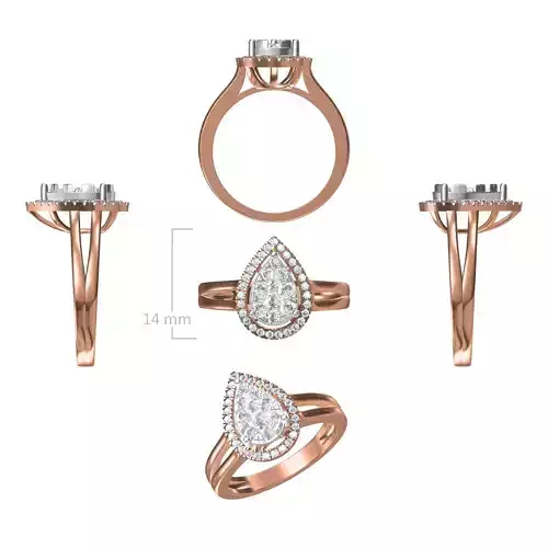 Wedding Engagement Women Ring STL FBX JCD Details
