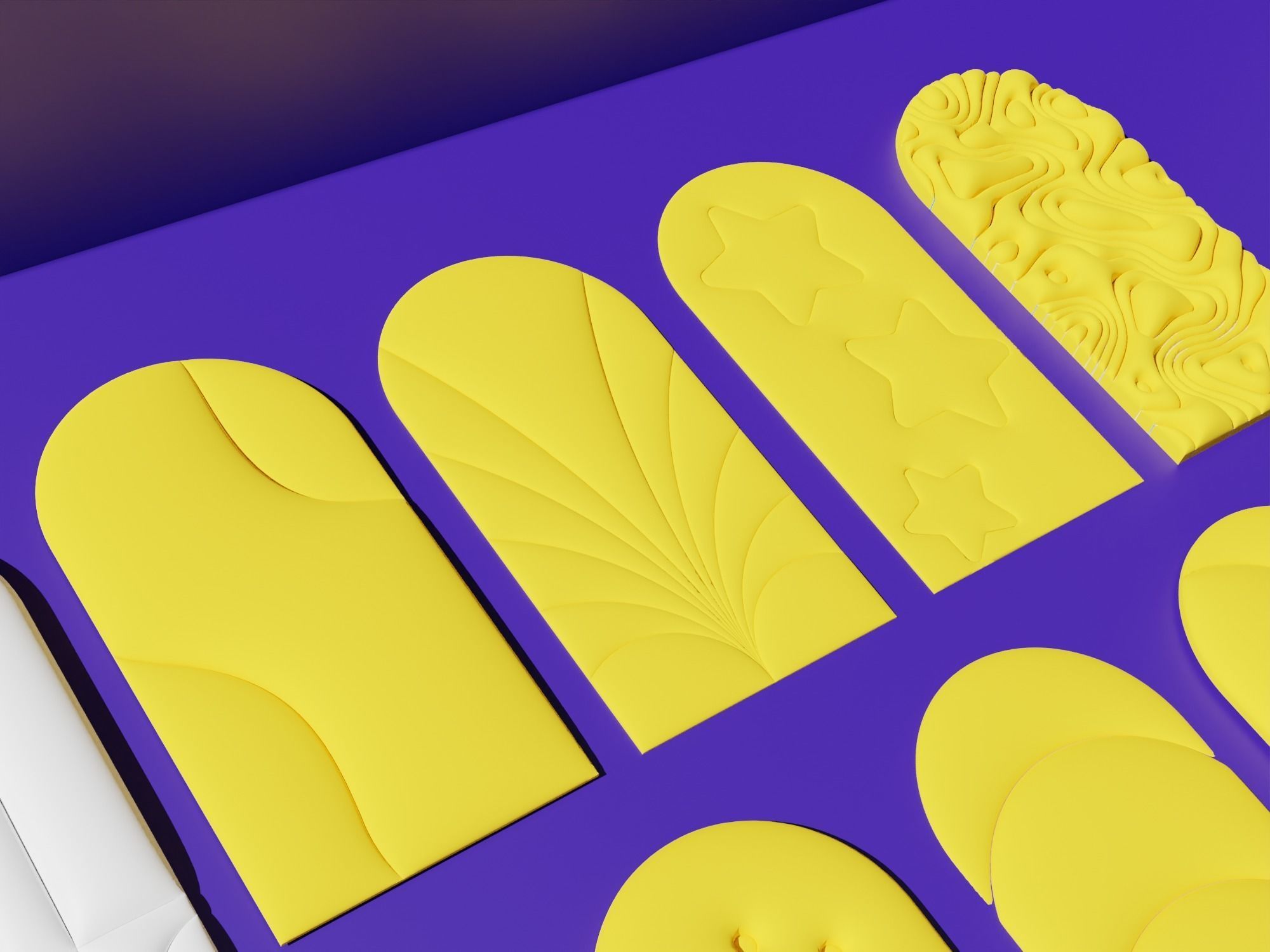 Set of arch panels in candy style scene 3D model_6