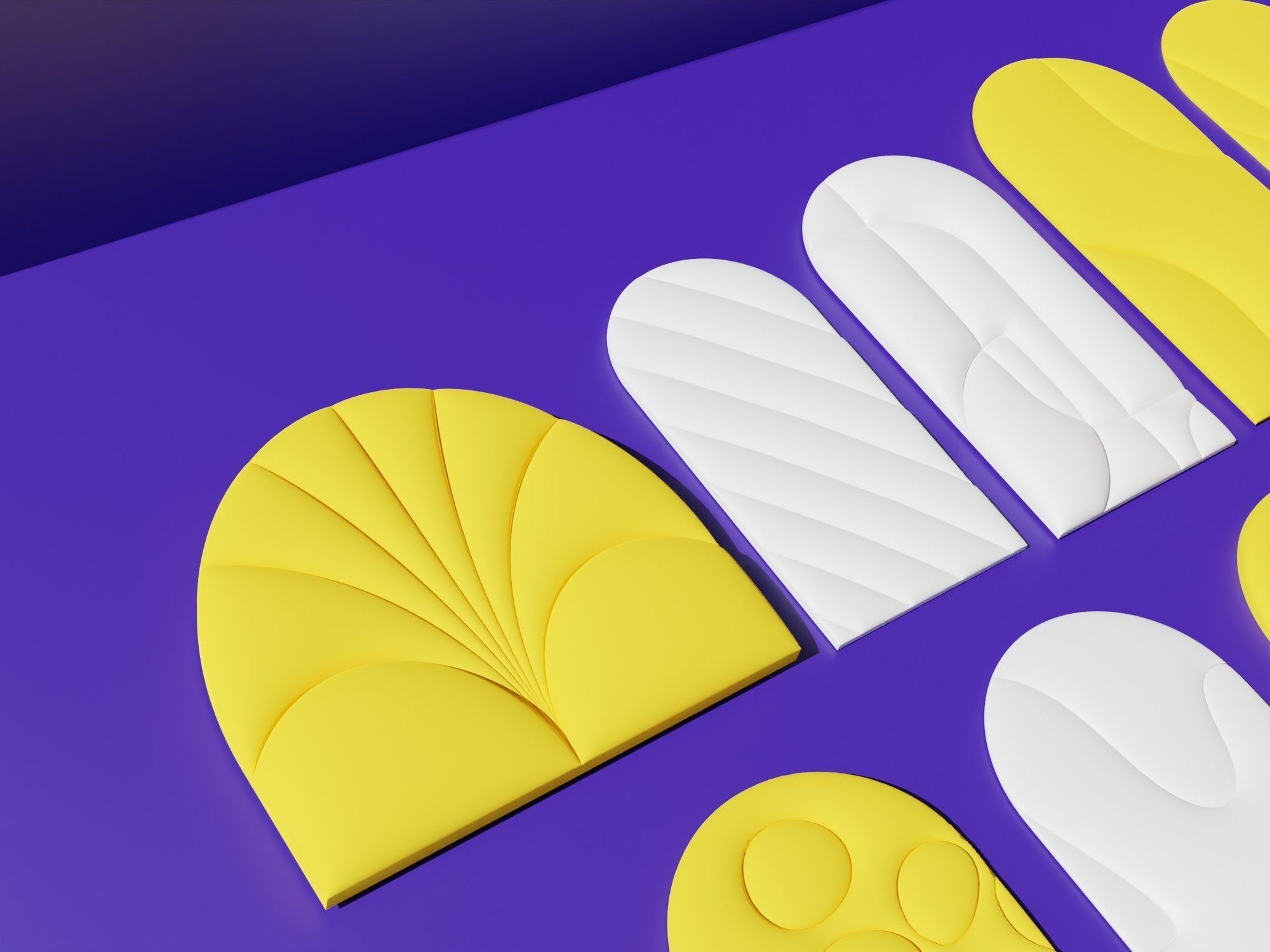 Set of arch panels in candy style scene 3D model_2