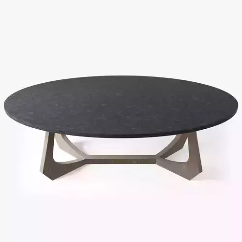Oval Coffee Table With Granite Surface