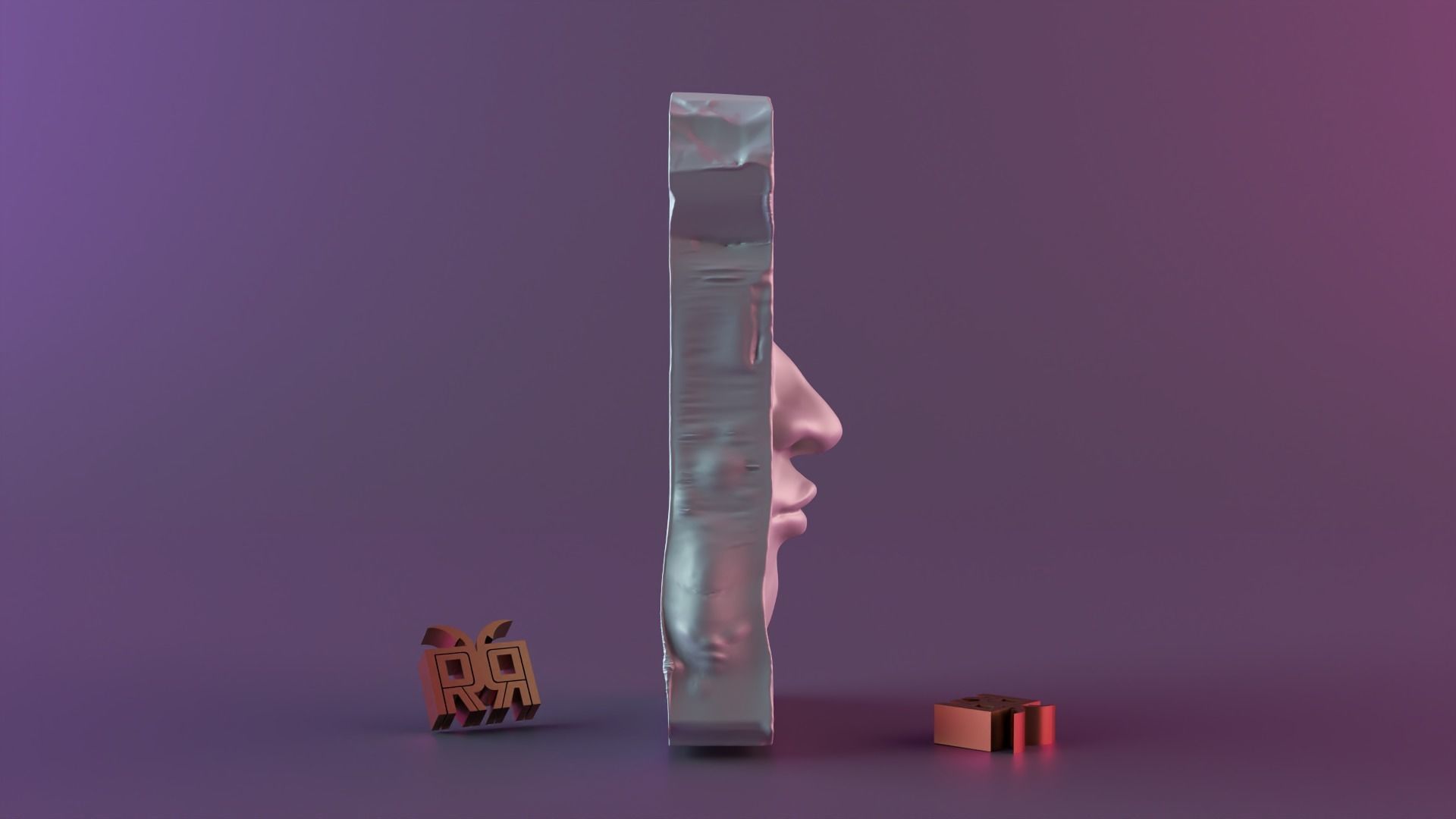 Stone Face 3D print model_2