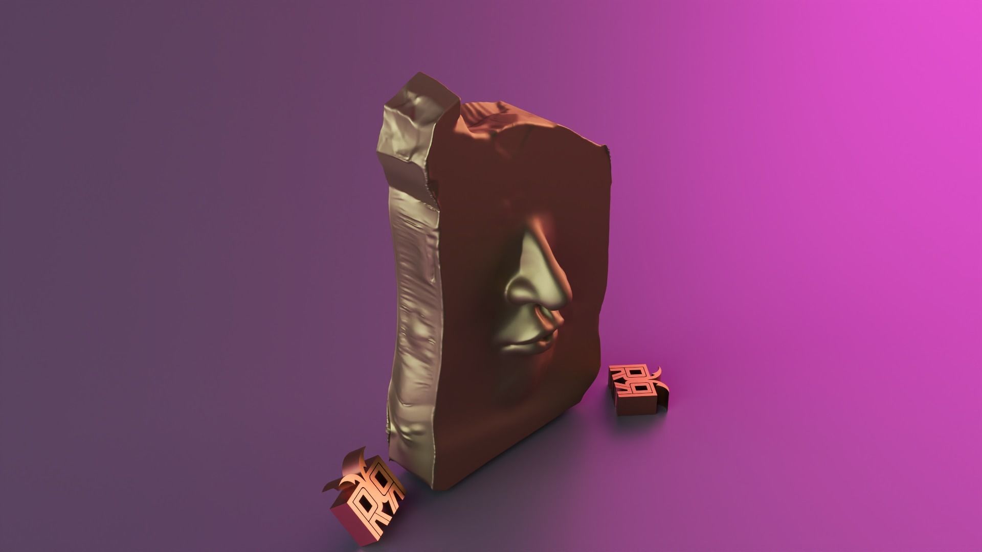 Stone Face 3D print model_9