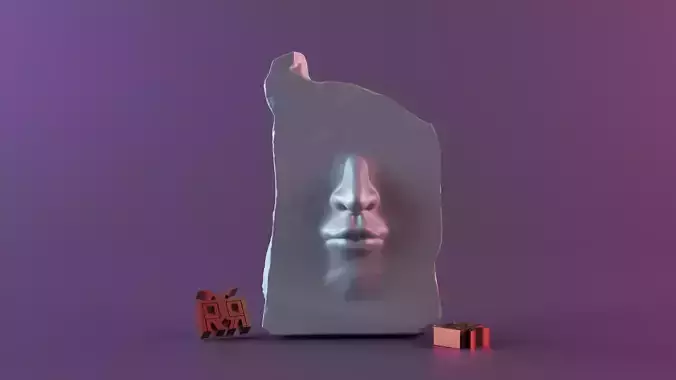 Stone Face 3D print model