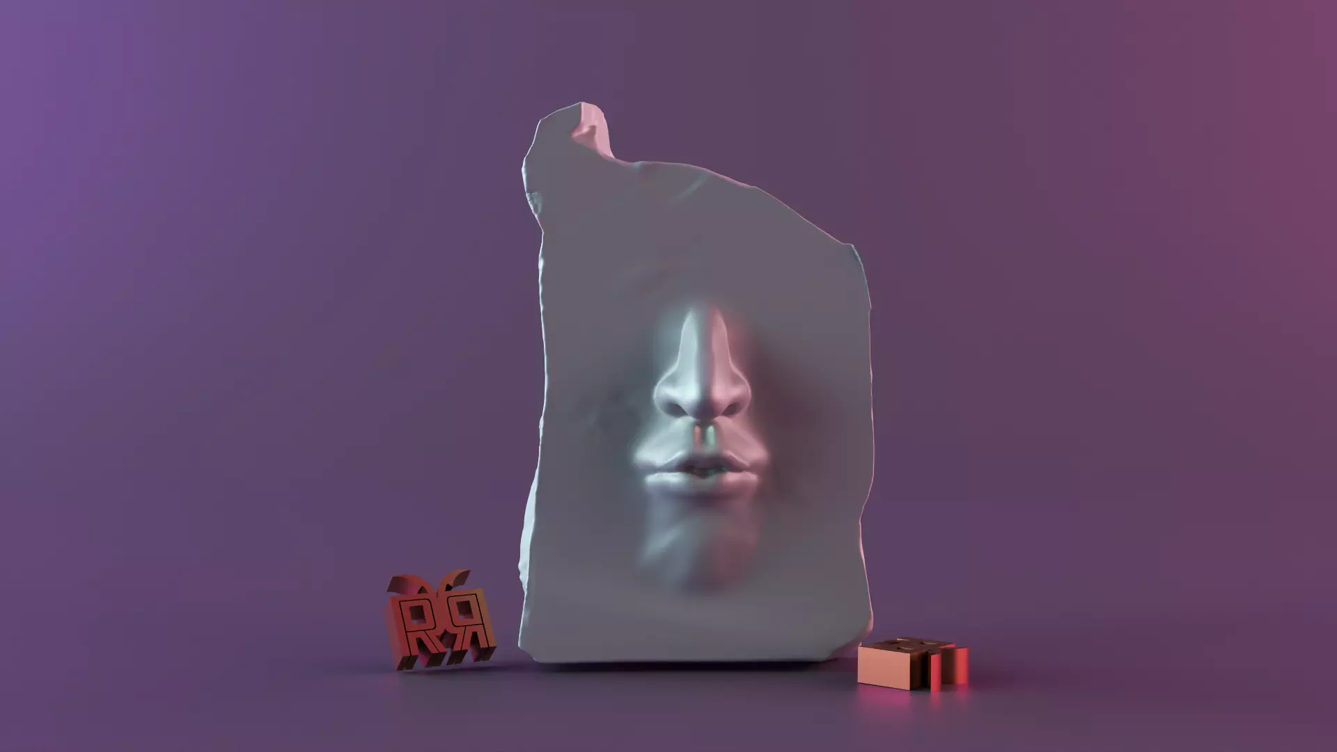 Stone Face 3D print model_0