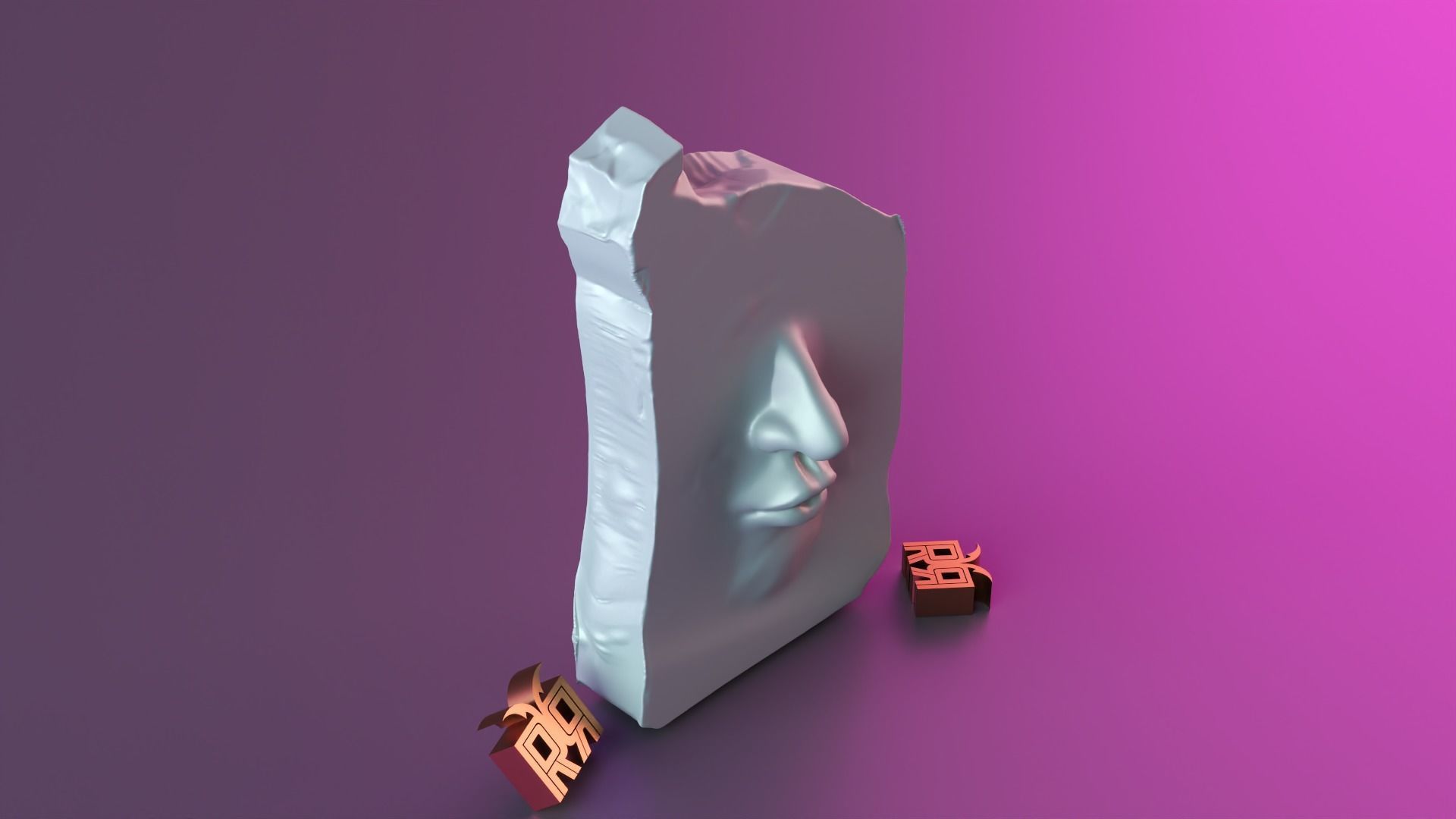 Stone Face 3D print model_8