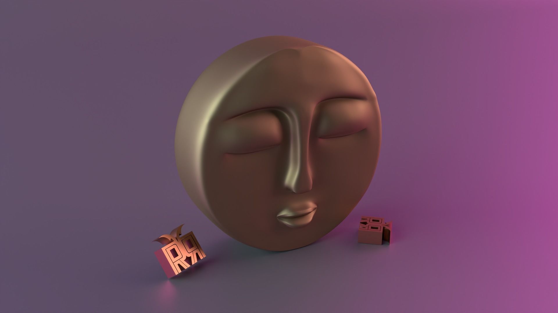 moon face 3D print model_1