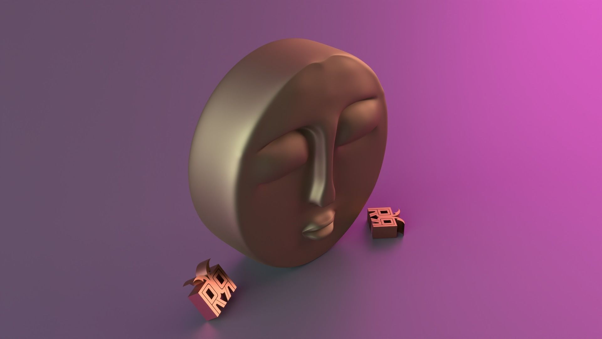 moon face 3D print model_8