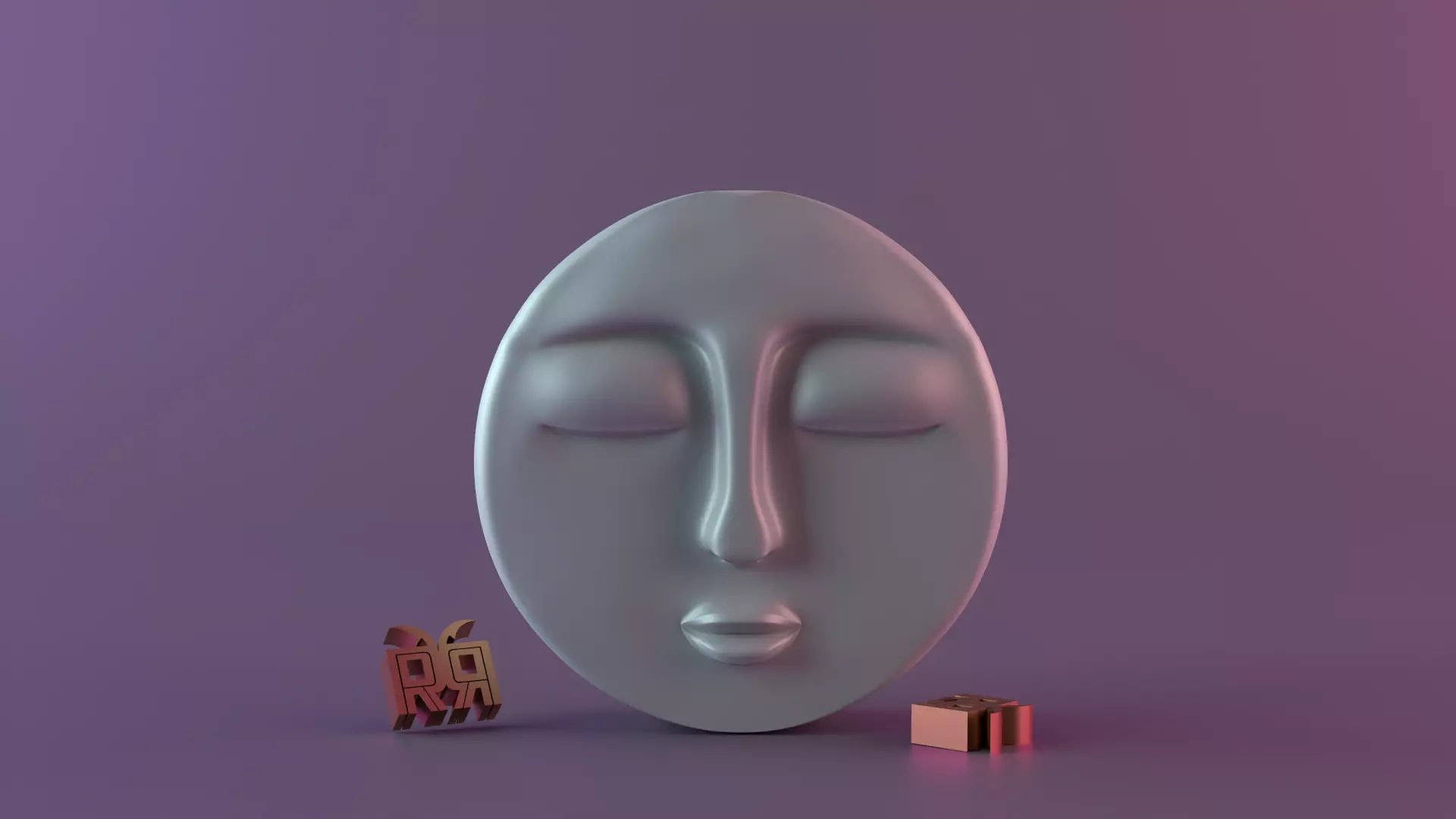 moon face 3D print model_0