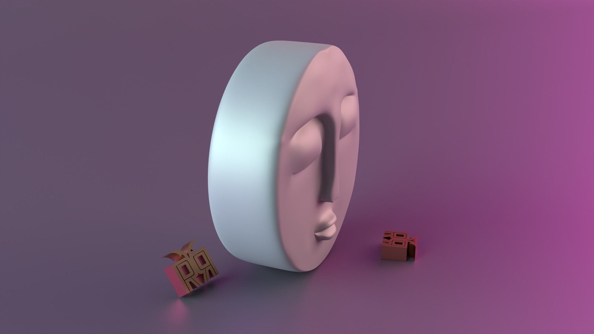 moon face 3D print model_4