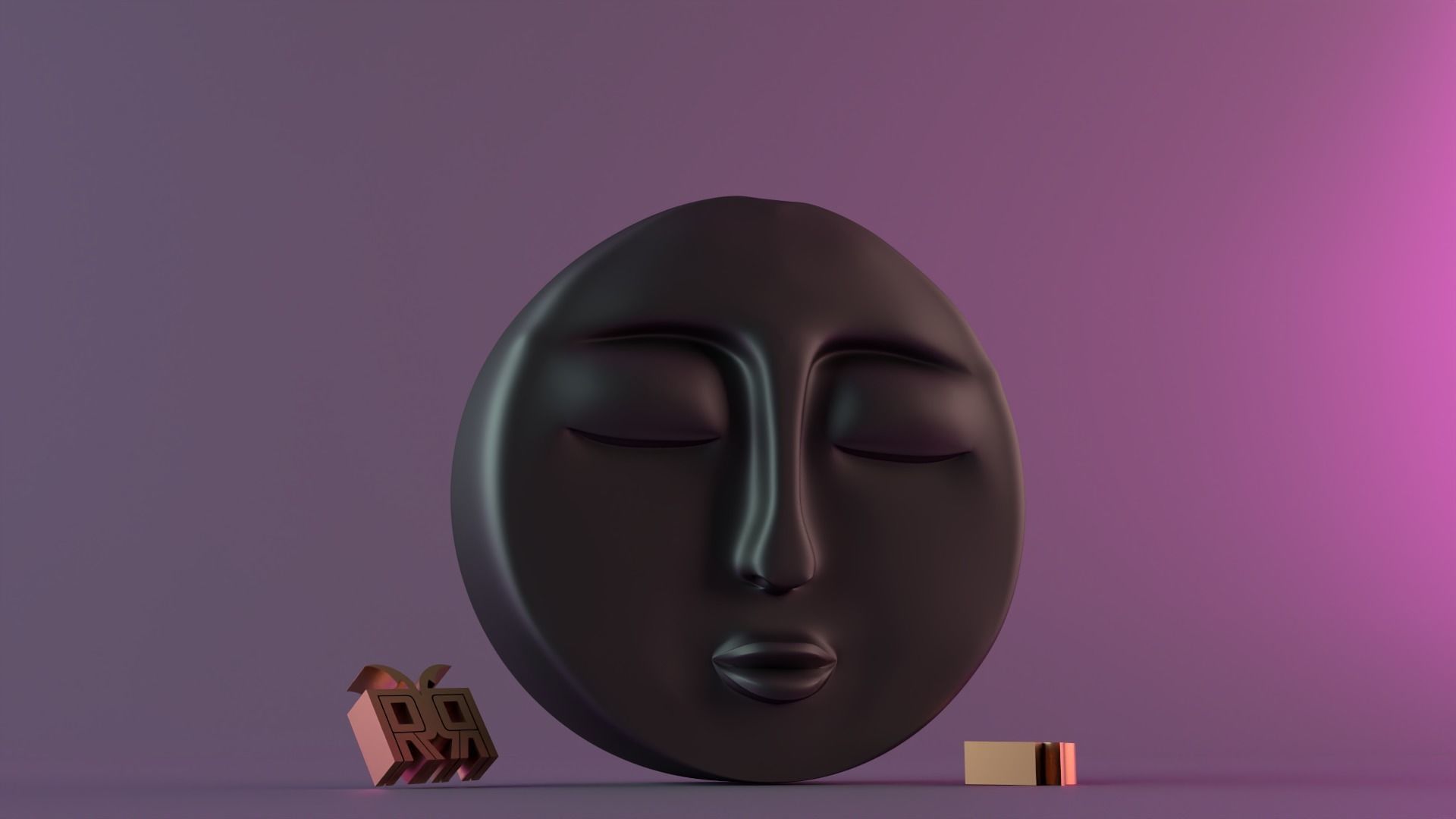 moon face 3D print model_6