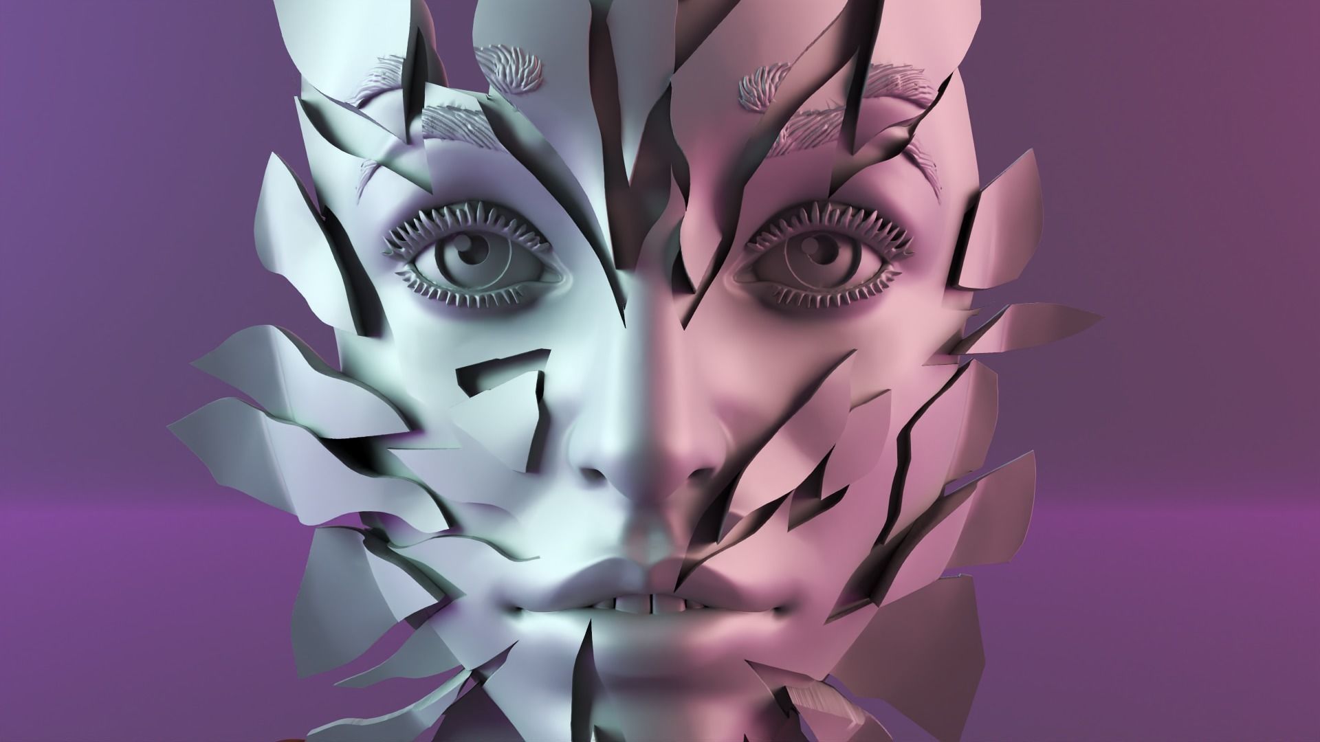 Split face Free 3D print model_5