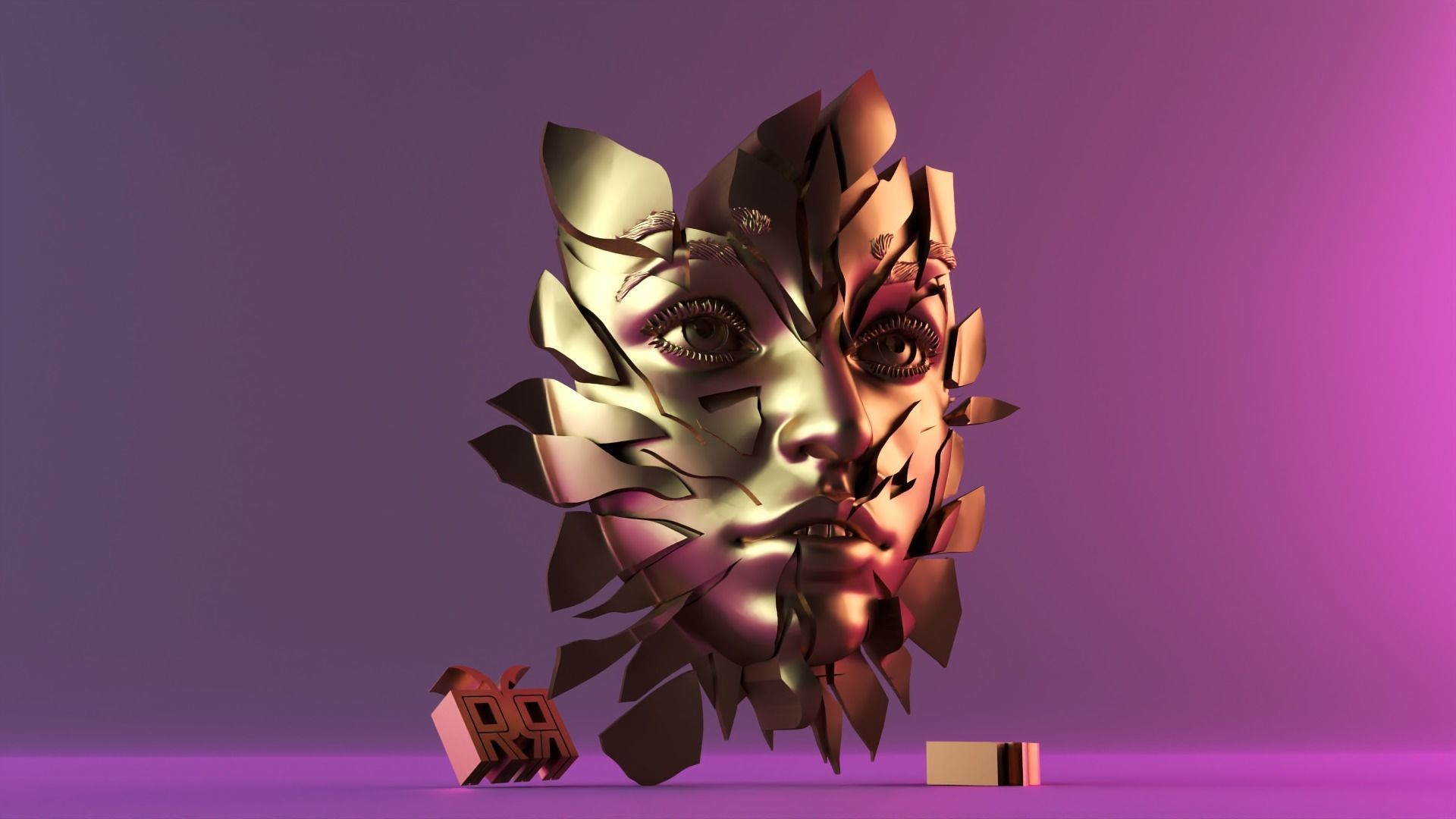 Split face Free 3D print model_8