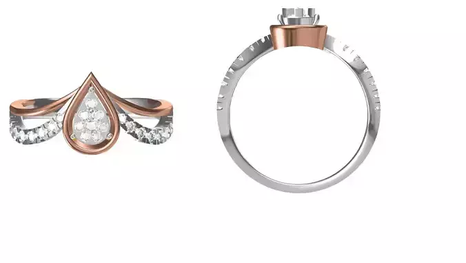 Wedding Engagement Women Ring STL FBX JCD Details