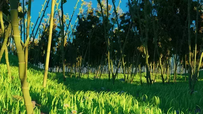 Cartoon bamboo forest