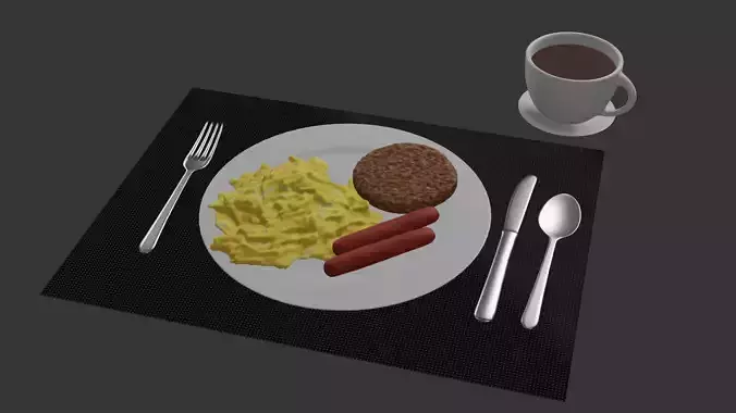 Breakfast set A 3D model