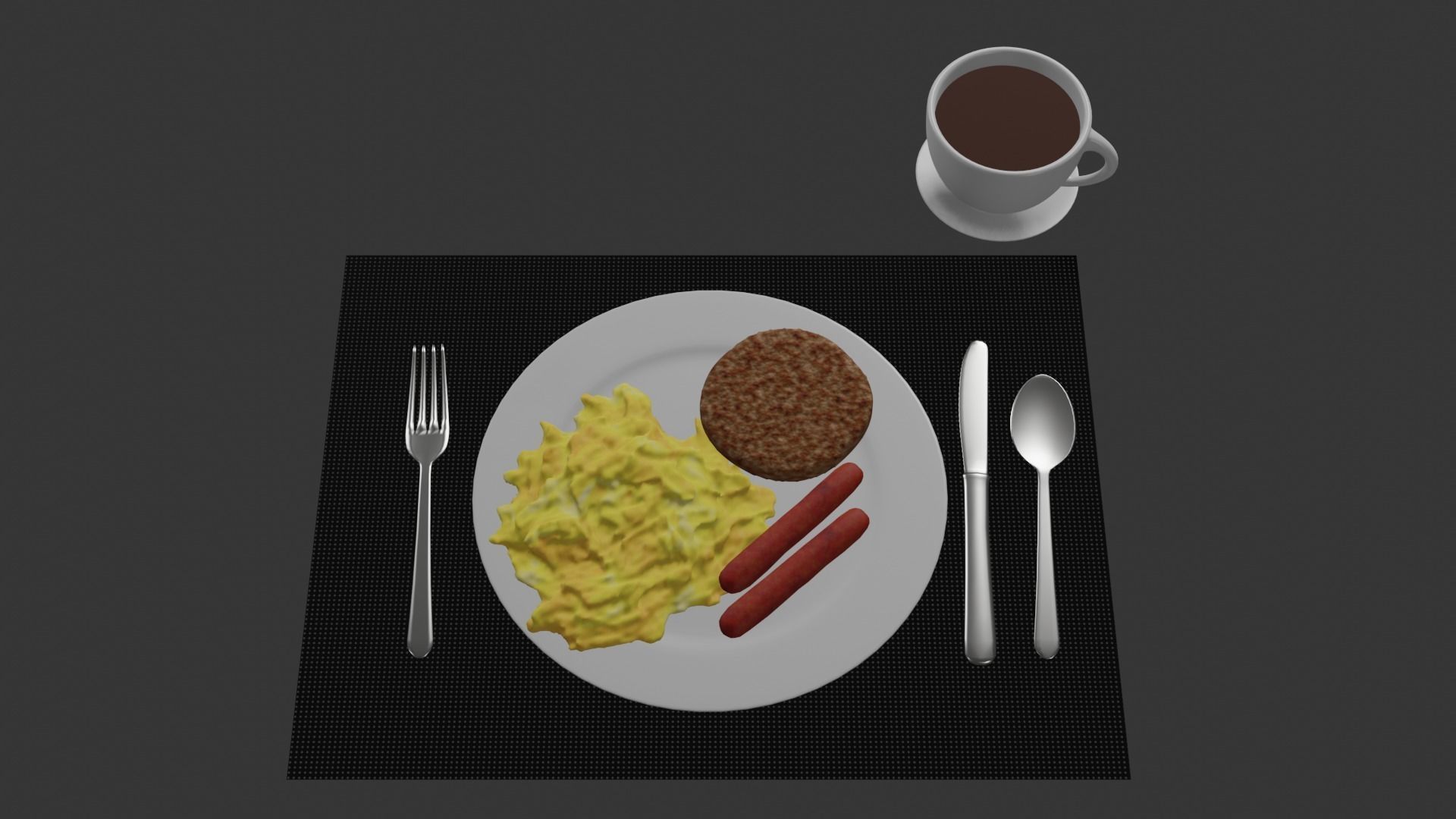 Breakfast set A 3D model_1