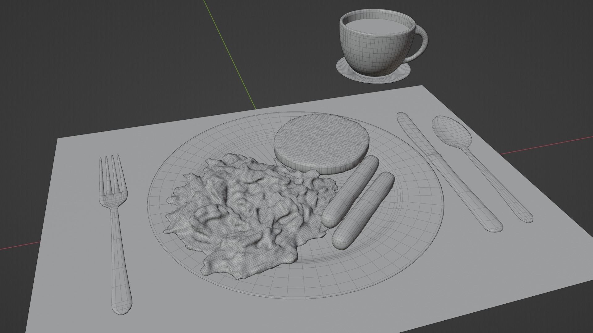 Breakfast set A 3D model_7
