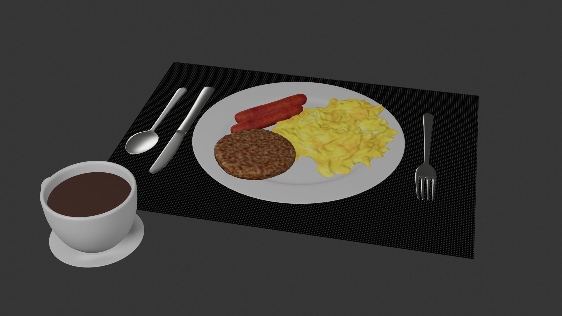 Breakfast set A 3D model_3