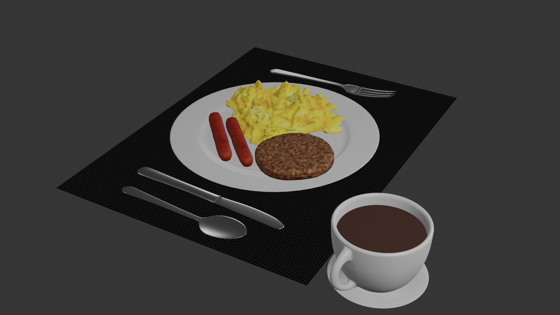 Breakfast set A 3D model_4