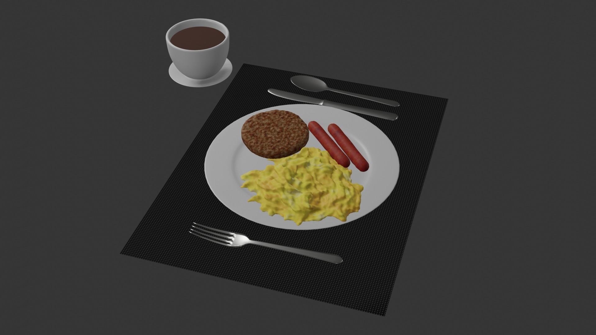 Breakfast set A 3D model_2