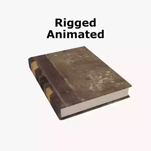 Old Cover Rigged Book Low-poly 3D model