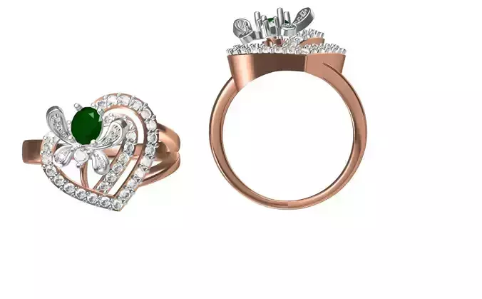 Wedding Engagement Women Heart Ring STL FBX JCD Details