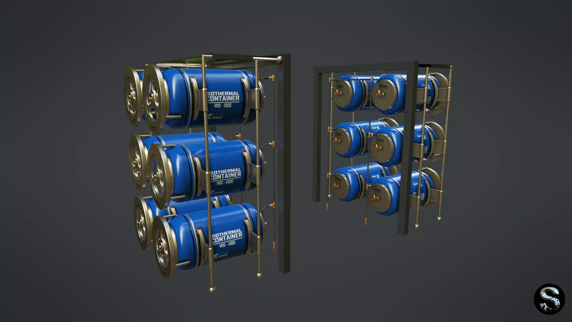 Chemical Container 2 Low-poly 3D model_0