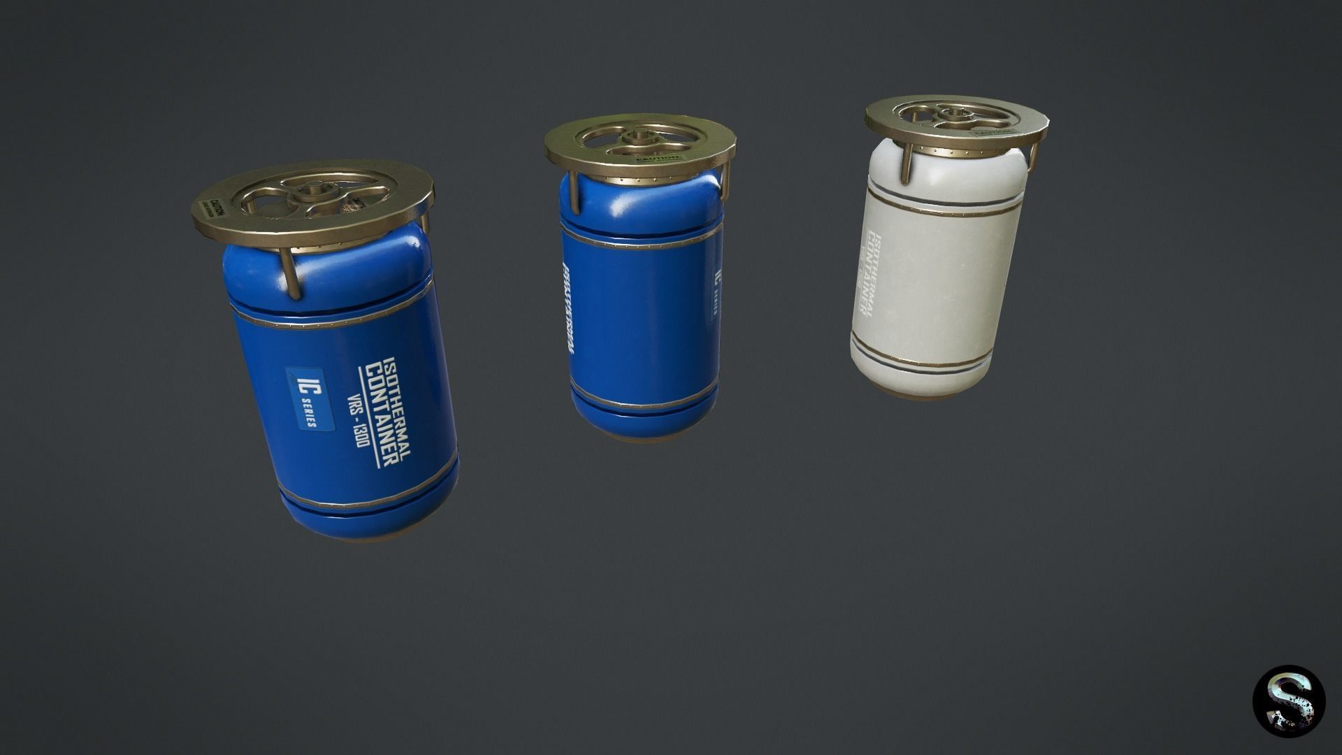Chemical Container 2 Low-poly 3D model_1