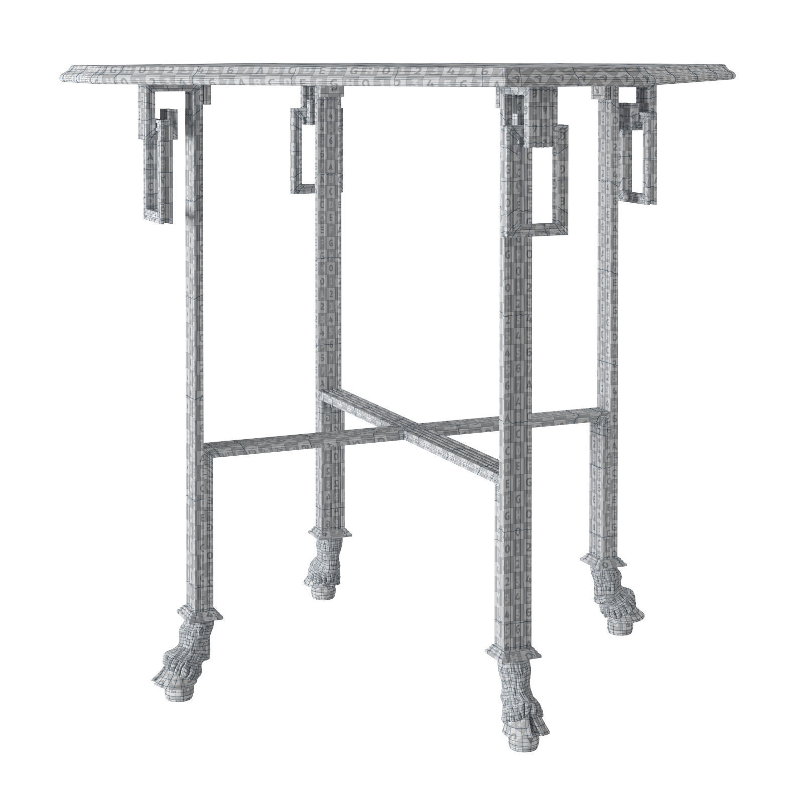 Moxie Interiors Louis XVI Style Bronze Hoof Table 3D model_4