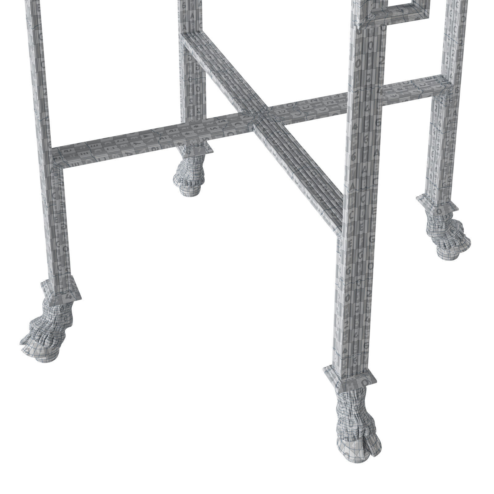 Moxie Interiors Louis XVI Style Bronze Hoof Table 3D model_5