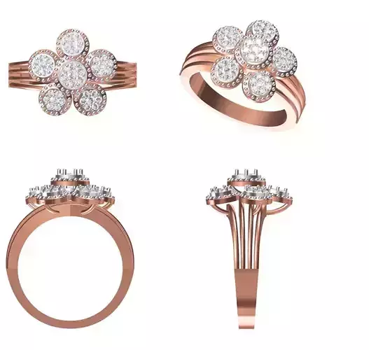 Wedding Engagement Women Ring STL FBX JCD Details