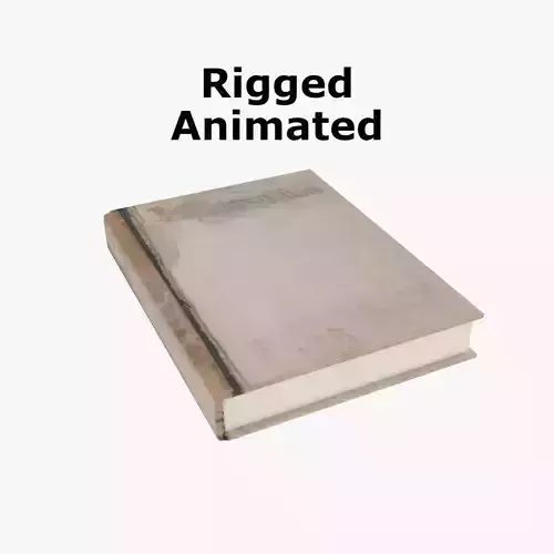 Old Cover Rigged Book Low-poly 3D model