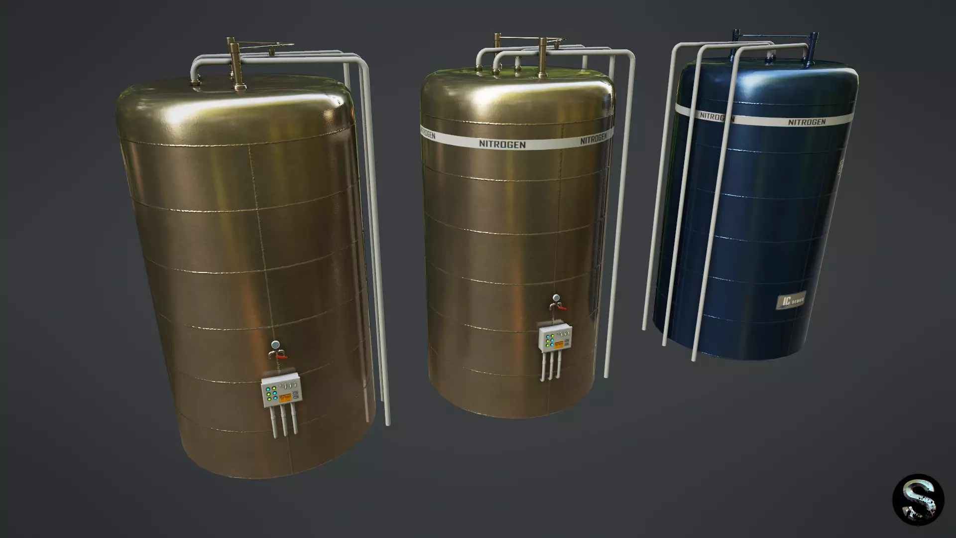 Chemical Container 5 Low-poly 3D model_0