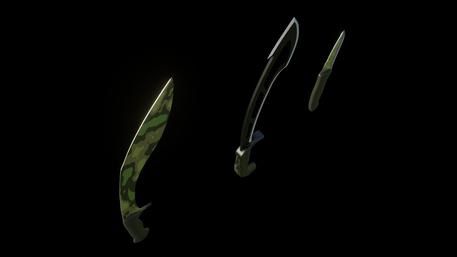 Knifes Low-poly 3D model_5