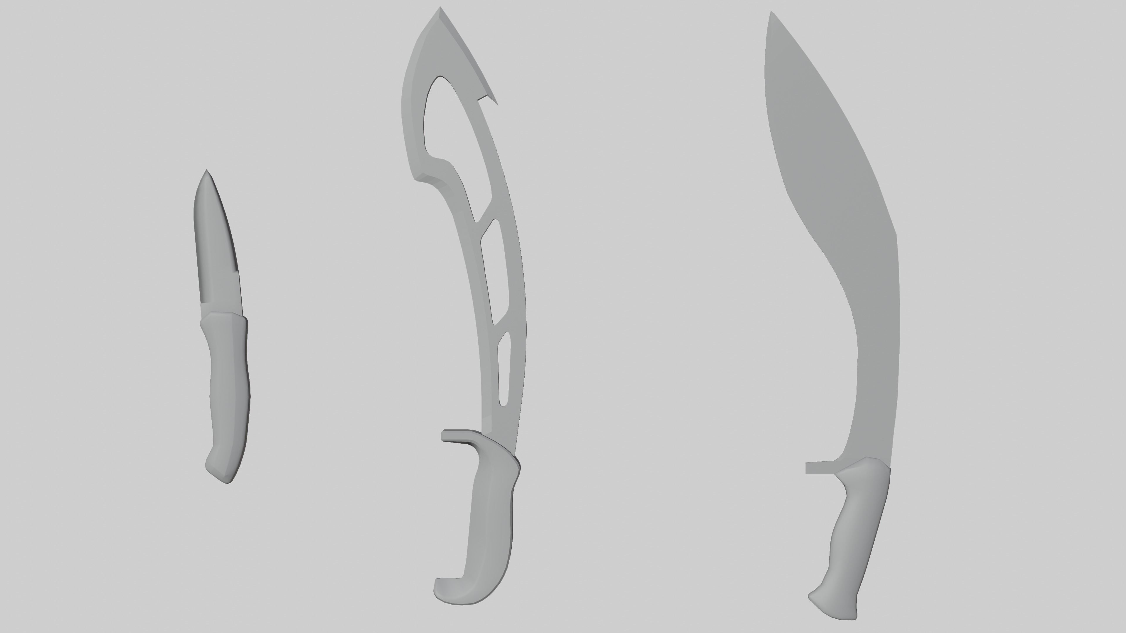 Knifes Low-poly 3D model_20