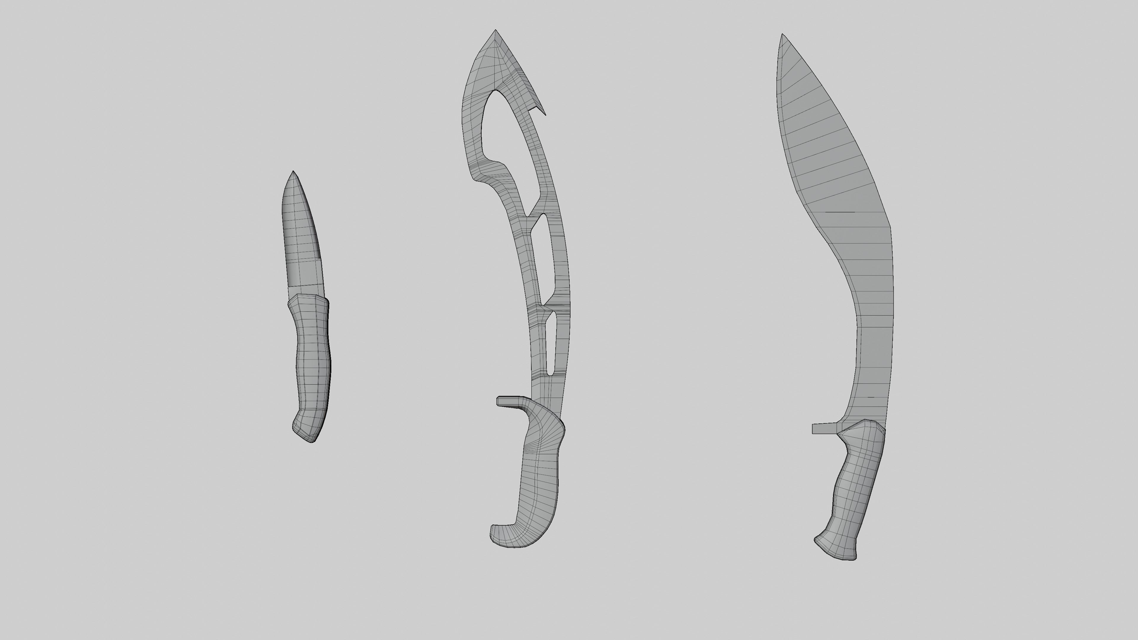 Knifes Low-poly 3D model_15