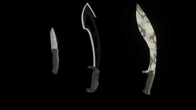 Knifes Low-poly 3D model