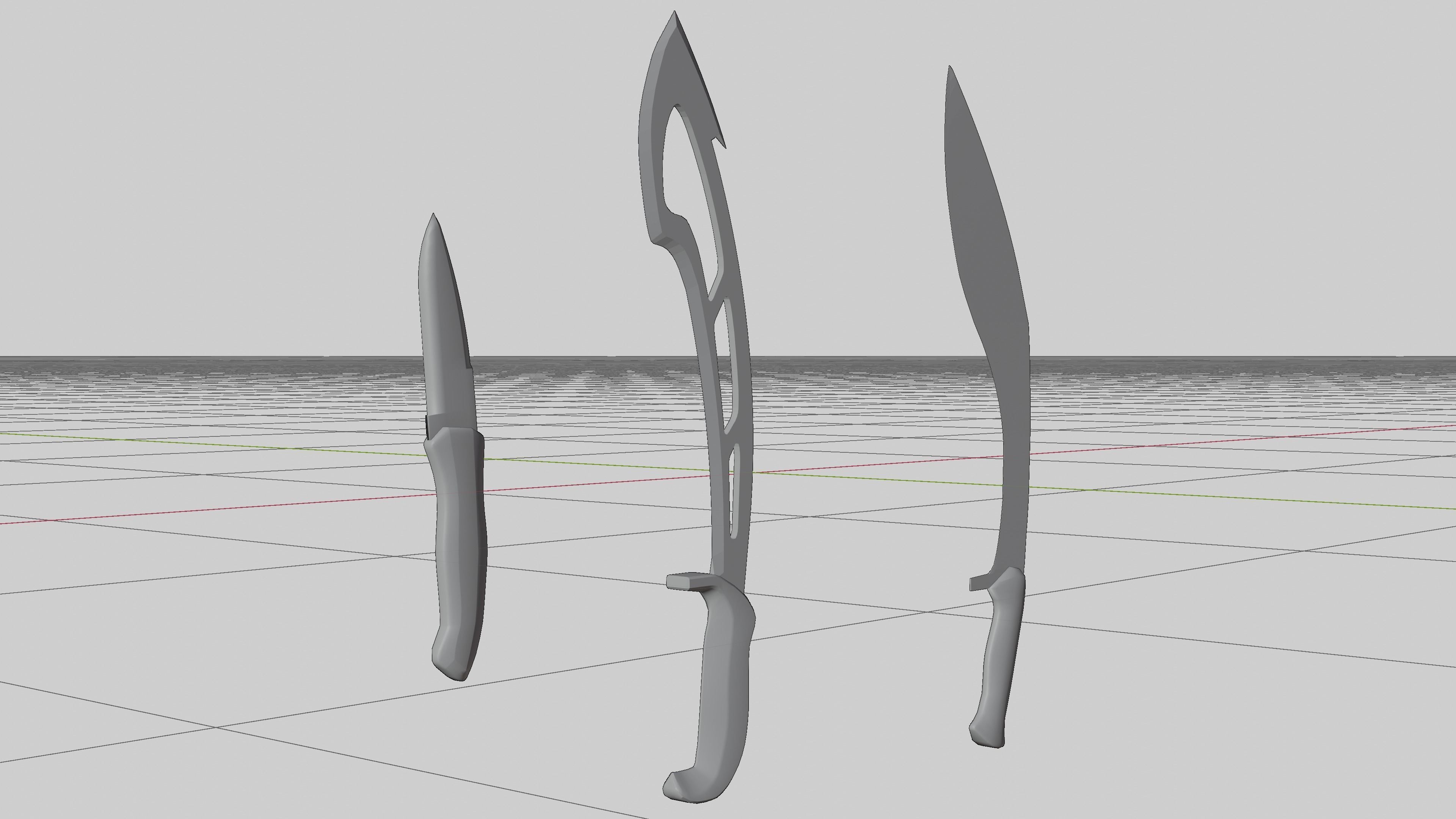 Knifes Low-poly 3D model_21