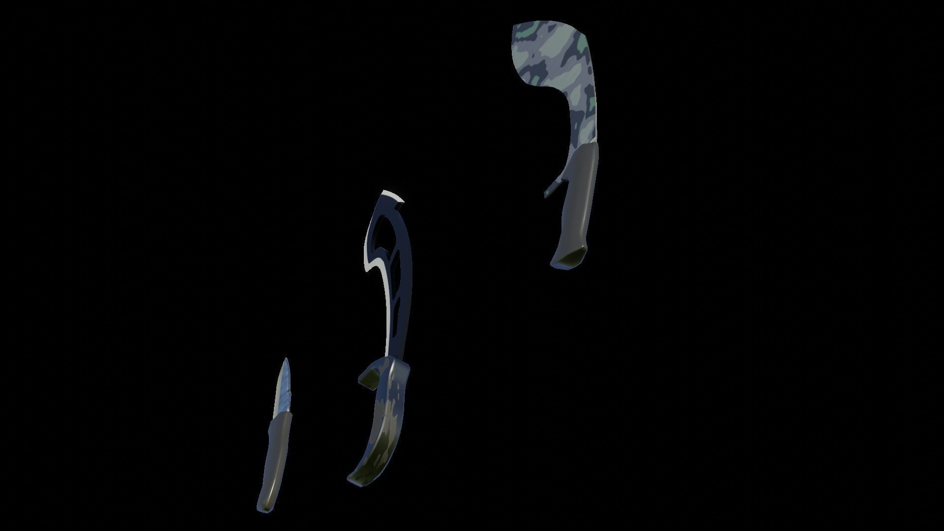 Knifes Low-poly 3D model_7