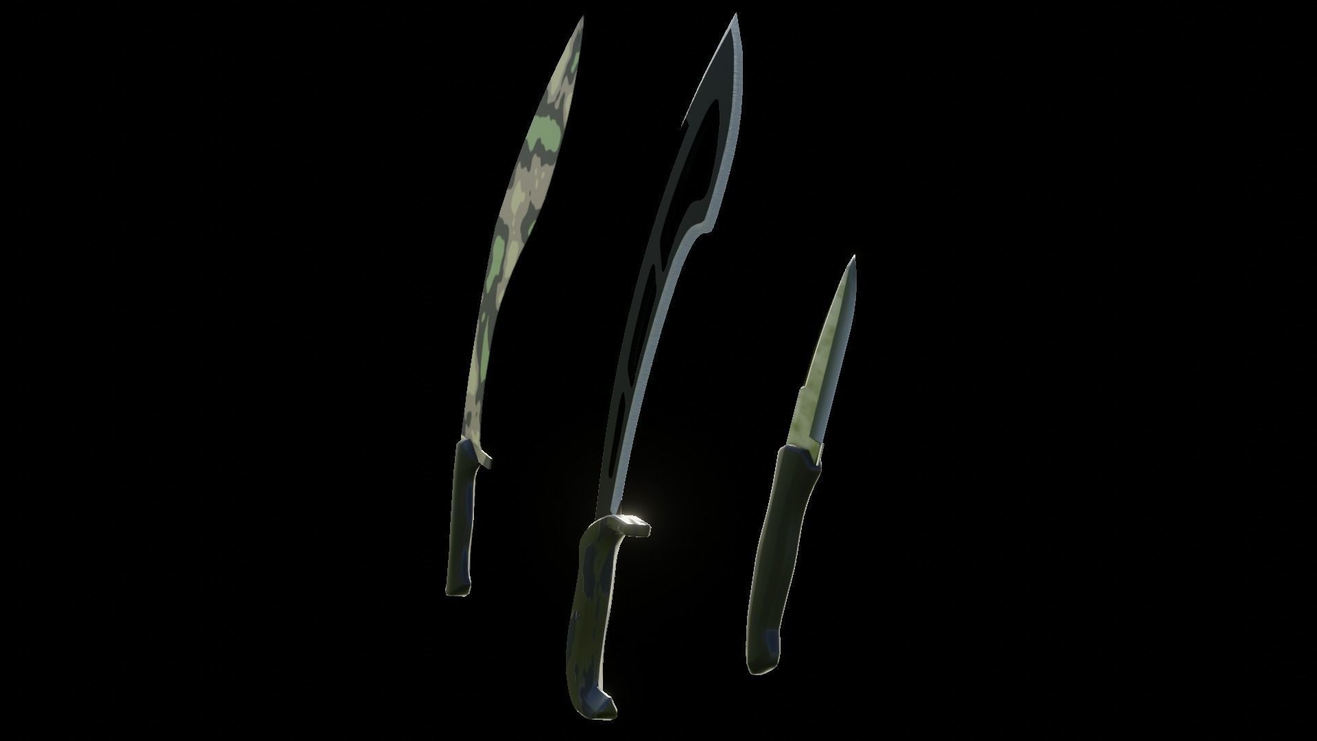 Knifes Low-poly 3D model_6