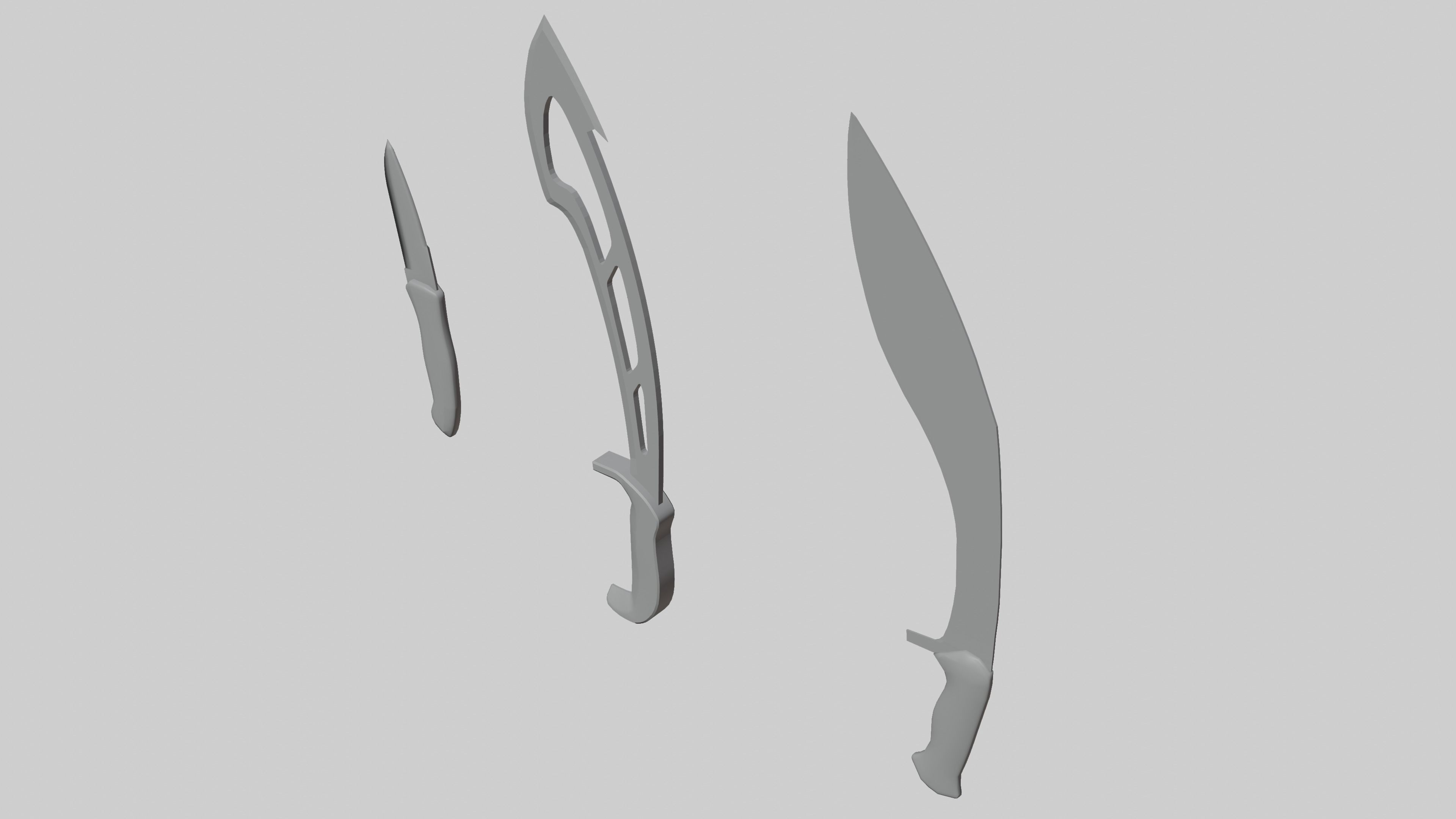 Knifes Low-poly 3D model_22