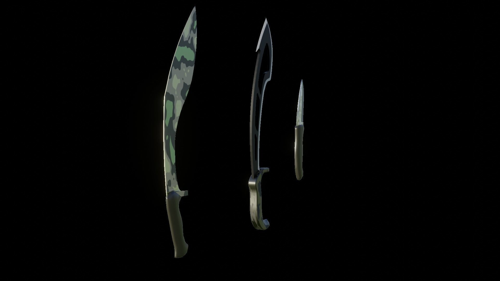 Knifes Low-poly 3D model_3