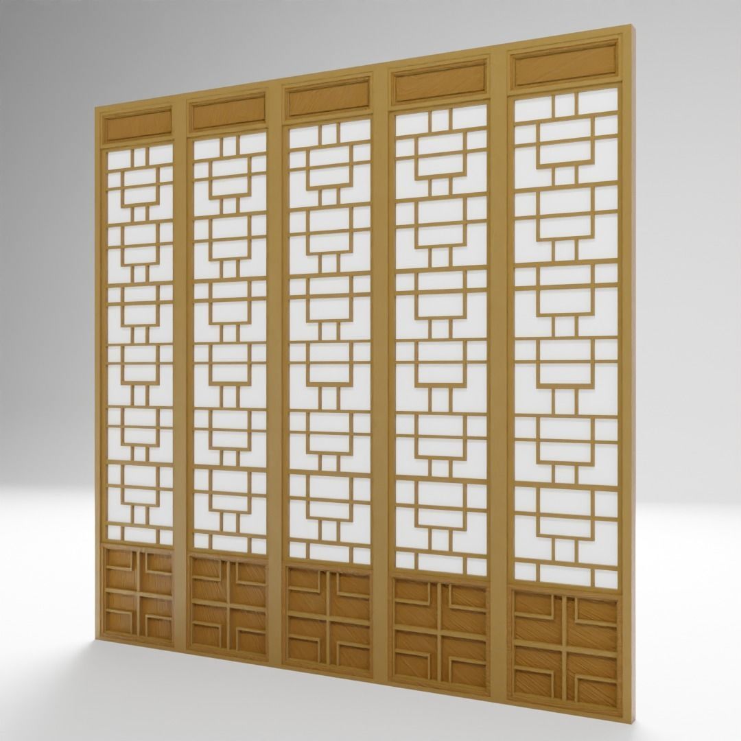 Chinese Window - Low Poly Type 1 Low-poly 3D model_6