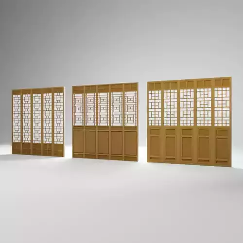 Chinese Window - Low Poly Type 1 Low-poly 3D model