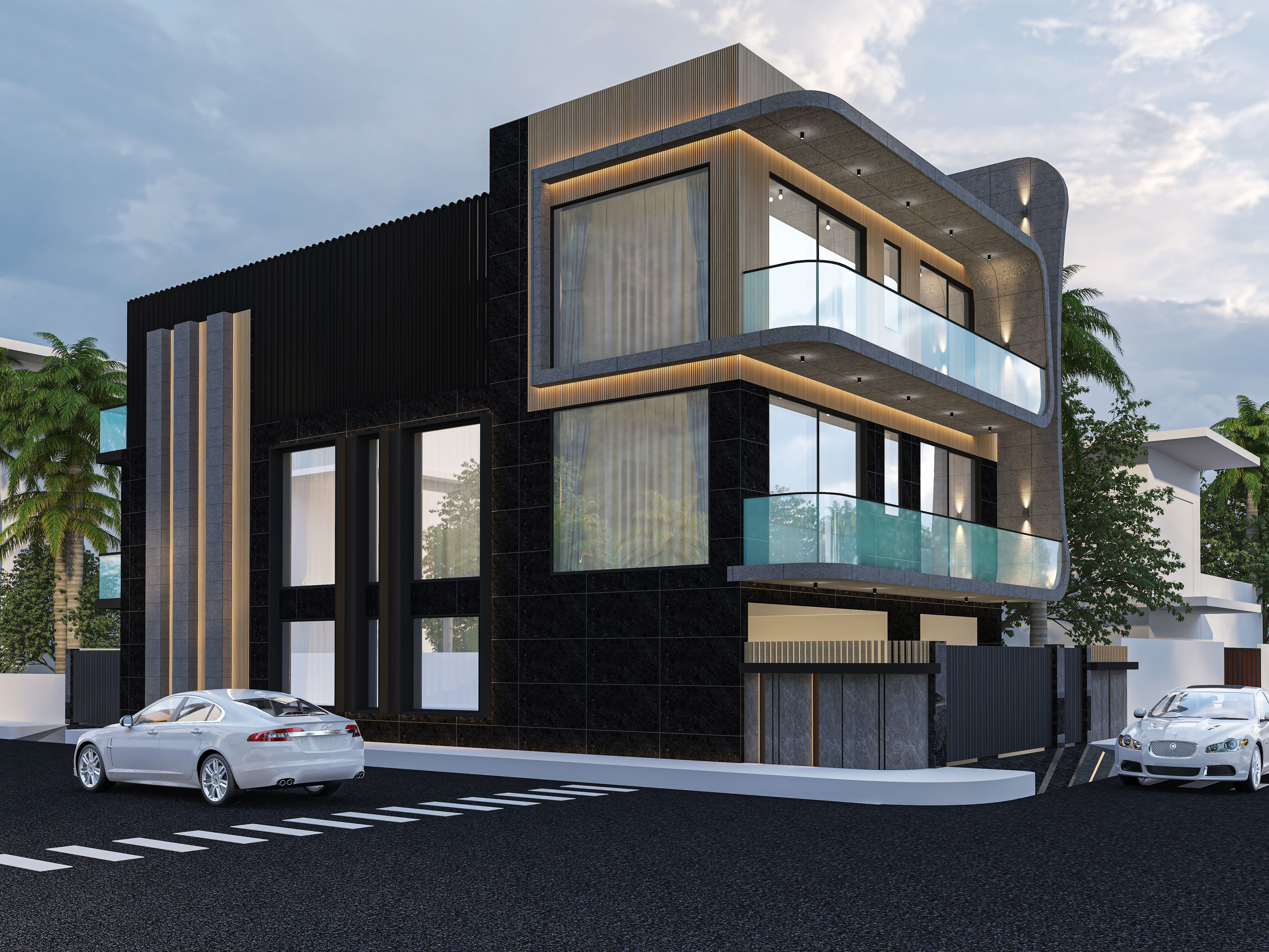 2 Side Modern Exterior Design 3D model_1