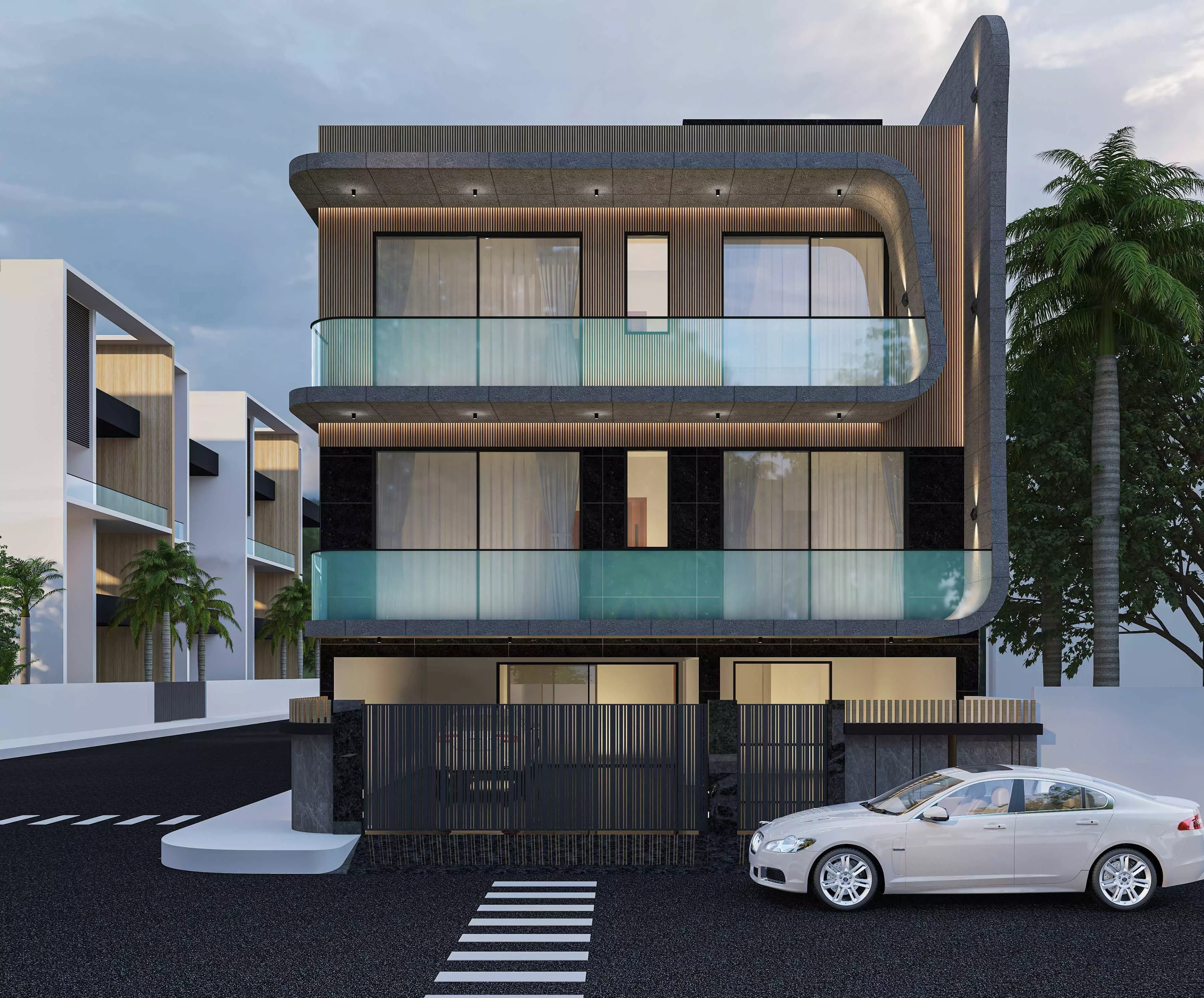 2 Side Modern Exterior Design 3D model_0