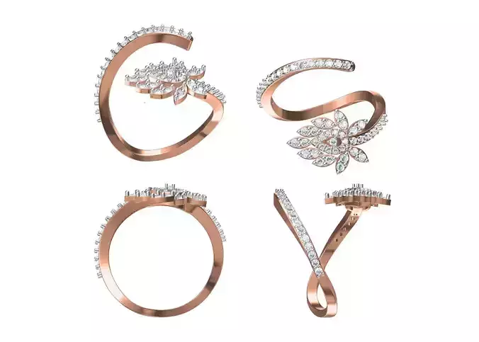 Wedding Engagement Women Ring STL FBX JCD Details