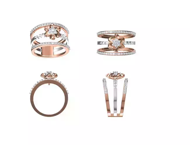 Wedding Engagement Women Ring STL FBX JCD Details